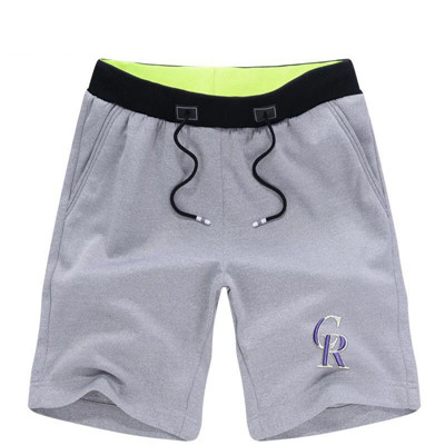 Men's Colorado Rockies Team Logo Grey Baseball Shorts