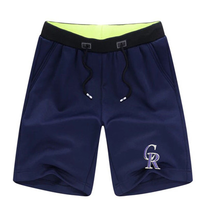 Men's Colorado Rockies Team Logo Navy Baseball Shorts