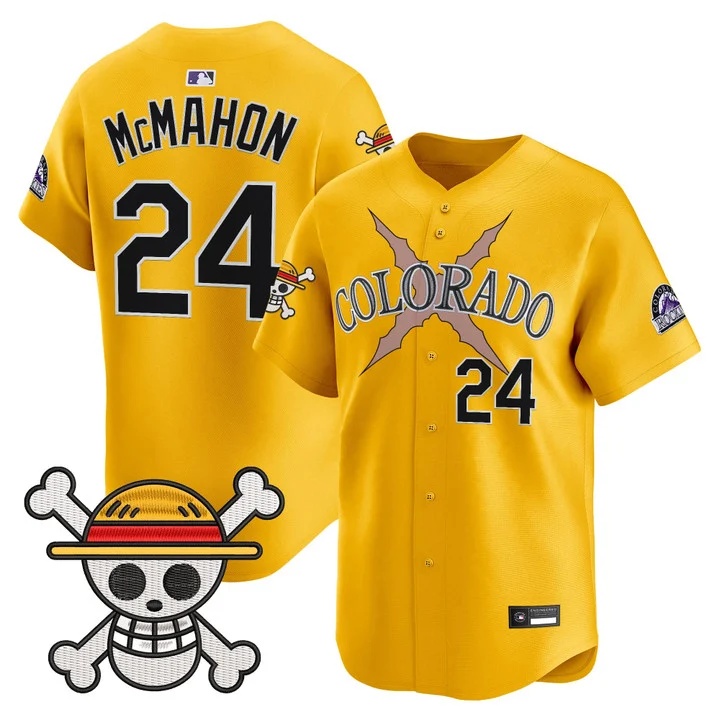 Men's Colorado Rockies x One Piece Vapor Premier Limited Jersey GOLD #24 RYAN MCMAHON
