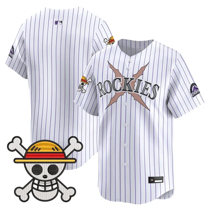 Men's Colorado Rockies x One Piece Vapor Premier Limited Jersey PINSTRIPE BLANK