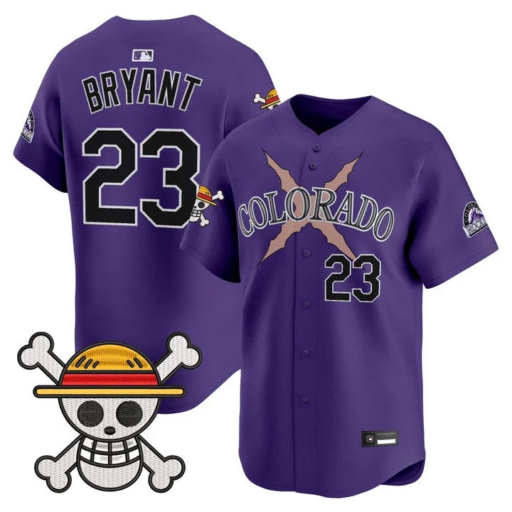 Men's Colorado Rockies x One Piece Vapor Premier Limited Jersey PURPLE #23 KRIS BRYANT
