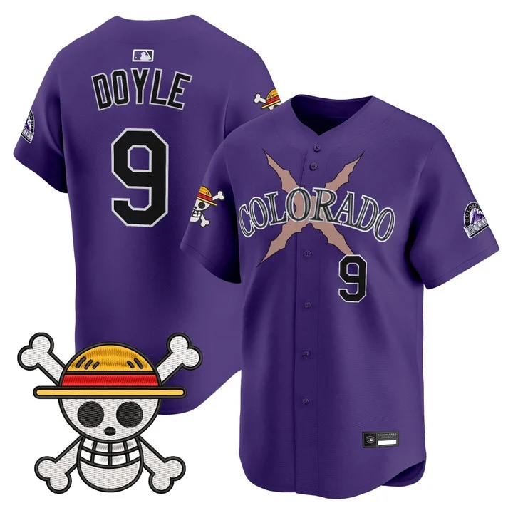 Men's Colorado Rockies x One Piece Vapor Premier Limited Jersey PURPLE #9 BRENTON DOYLE