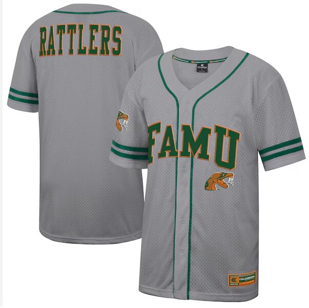 Men's Colosseum Gray Florida A&M Rattlers Free Spirited Baseball Jersey