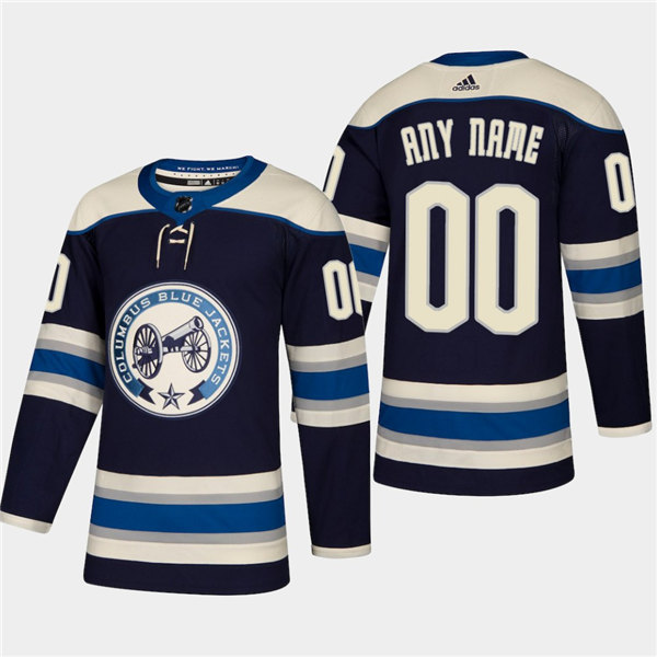 Men's Columbus Blue Jackets Custom Adidas Navy Third Jersey Stitched