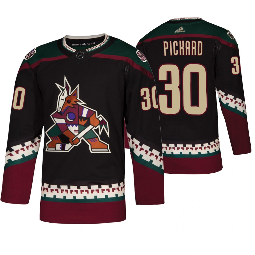 Men's Coyotes #30 Calvin Pickard Throwback Alternate Jersey Black