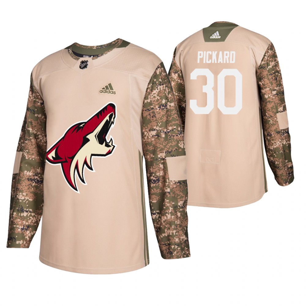 Men's Coyotes #30 Calvin Pickard Veterans Day Jersey - Camo