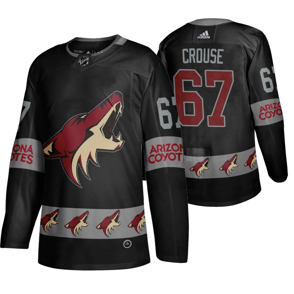 Men's Coyotes #67 Lawson Crouse Logo sleeve Breakaway Jersey Black