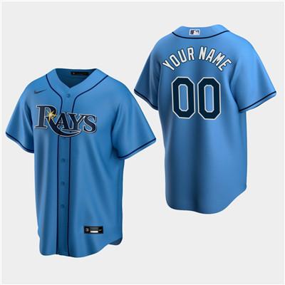 Men's Custom Tampa Bay Rays Light Blue Alternate Replica Jersey