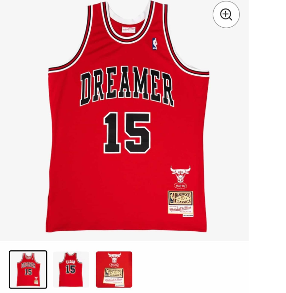 Men's DREAMER x Mitchell & Ness Red Chicago Bulls Hardwood Classics Fashion Jersey