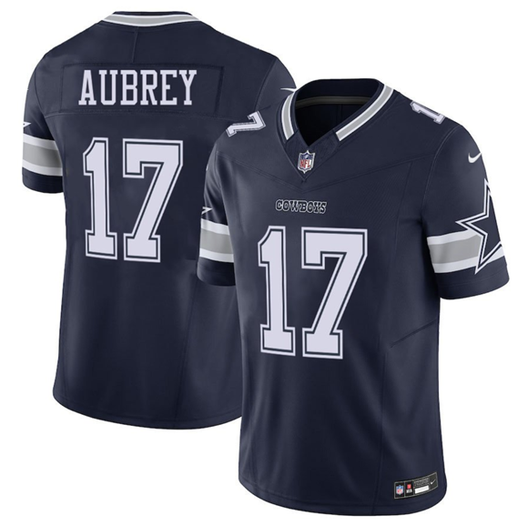 Men's Dallas Cowboys #17 Brandon Aubrey Navy 2025 F.U.S.E Vapor Untouchable Limited Football Stitched Jersey