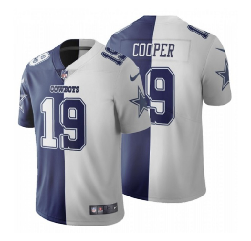 Men's Dallas Cowboys #19 Amari Cooper Navy White Split Vapor Untouchable Limited Stitched Jersey