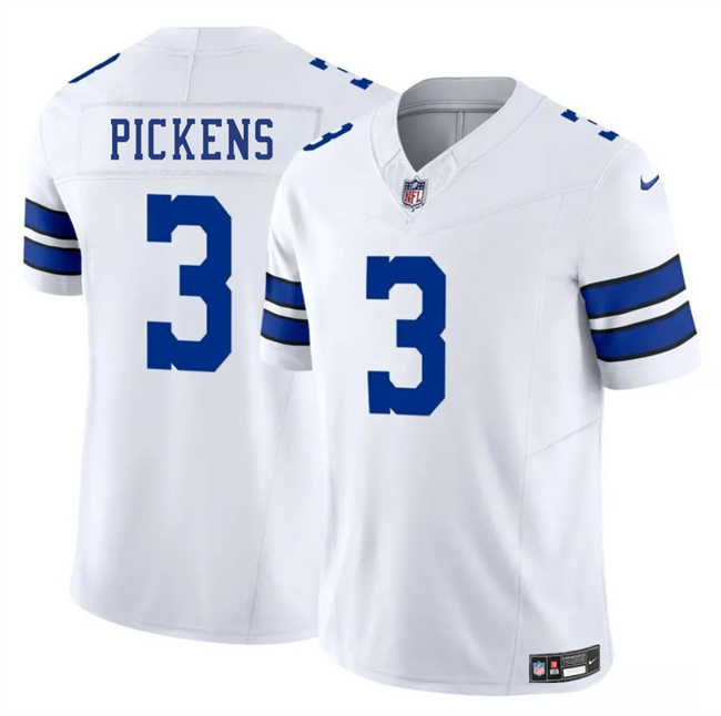 Men's Dallas Cowboys #3 George pickens White 2025 F.U.S.E. Vapor Untouchable Limited Football Stitched Jersey