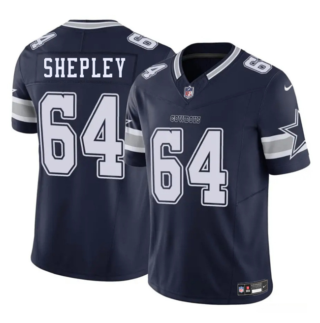 Men's Dallas Cowboys #64 Dakoda Shepleys Navy 2025 F.U.S.E. Vapor Untouchable Limited Football Stitched Jersey