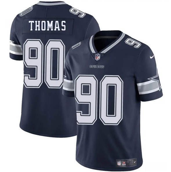 Men's Dallas Cowboys #90 Solomon Thomas Navy 2025 Vapor Untouchable Limited Football Stitched Jersey