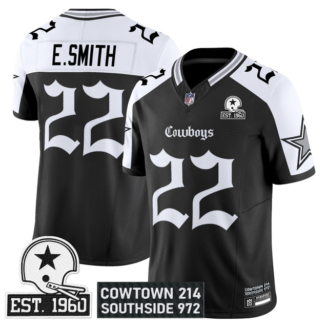 Men's Dallas Cowboys 'Gothic Lone Star Edition' Vapor Limited Jersey - All Stitched Alternate Emmitt Smith