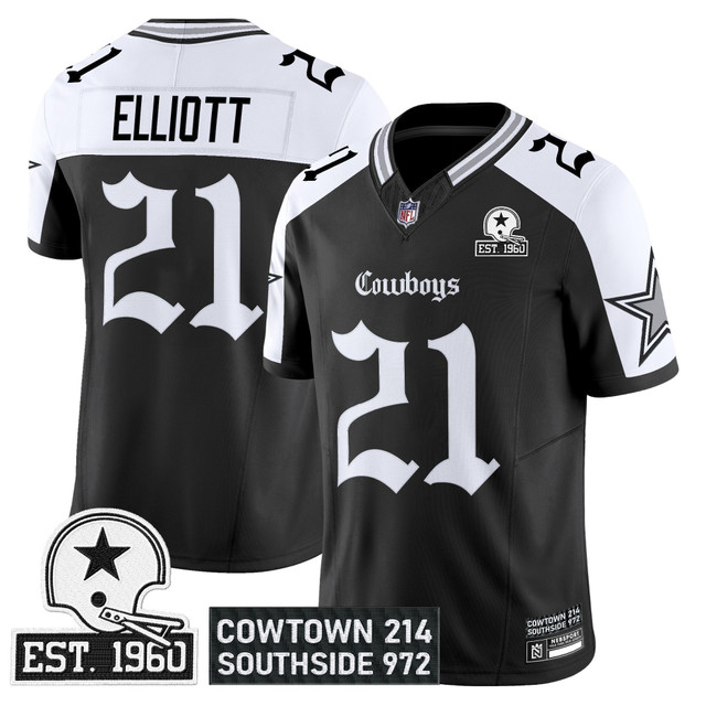 Men's Dallas Cowboys 'Gothic Lone Star Edition' Vapor Limited Jersey - All Stitched Alternate Ezekiel Elliott