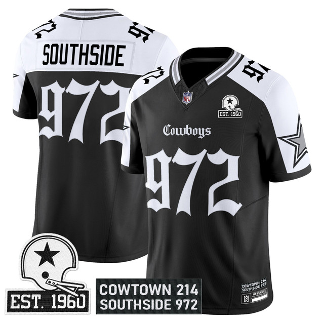 Men's Dallas Cowboys 'Gothic Lone Star Edition' Vapor Limited Jersey - All Stitched Alternate Southside 972