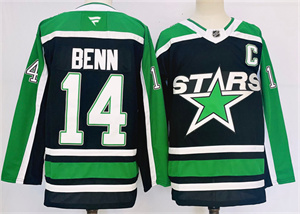 Men's Dallas Stars #14 Jamie Benn Black 2024-25 Reverse Retro Stitched