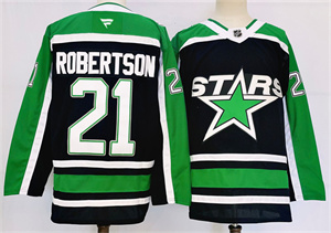 Men's Dallas Stars #21 Jason Robertson Black 2024-25 Reverse Retro