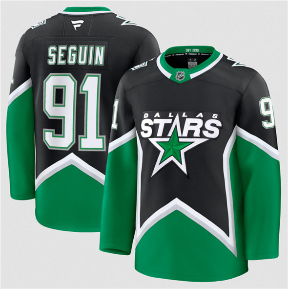 Men's Dallas Stars #91 Tyler Seguin Black 2025-26 Alternate Stitched Hockey Jersey