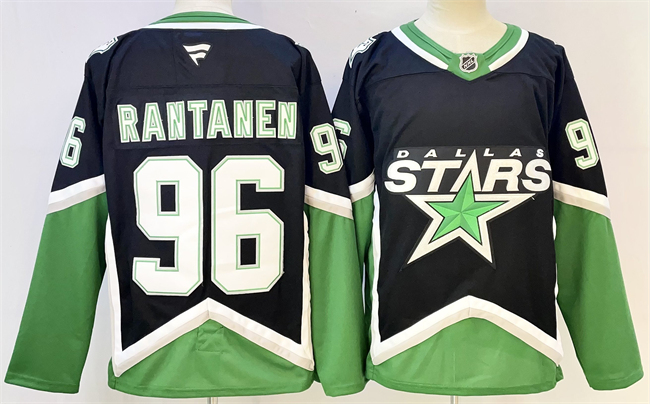 Men's Dallas Stars #96 Mikko Rantanen Black 2025-26 Alternate Stitched Hockey Jersey