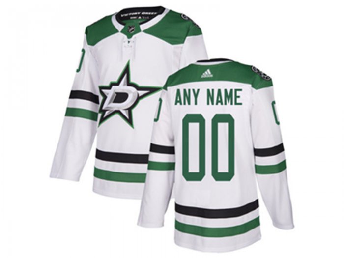 Men's Dallas Stars White Away adidas Custom Jersey Stitched