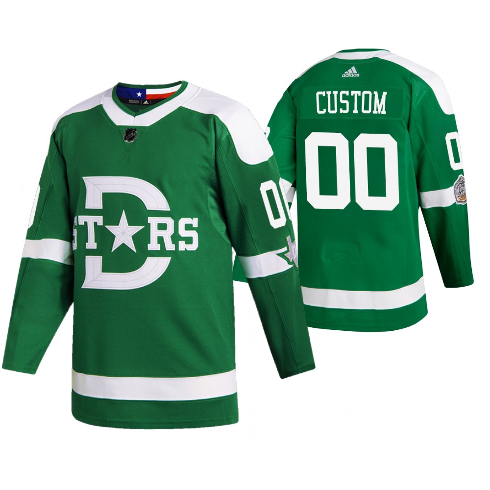 Men's Dallas Texans #00 Custom 2020 Winter Classic Jersey - Green