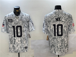 Men's Denver Broncos #10 Bo Nix Arctic Camo 2024 FUSE Salute to Service Limited Stitched Jersey