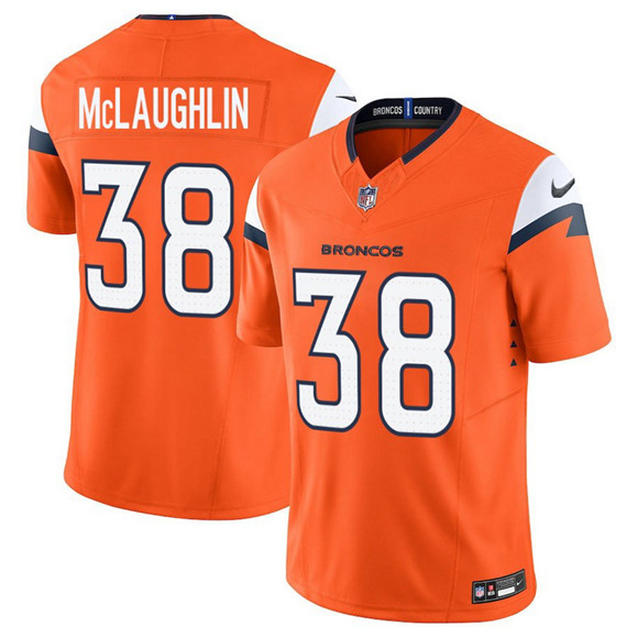 Men's Denver Broncos #38 Jaleel McLaughlin Orange 2025 F.U.S.E. Vapor Limited Football Stitched Jersey