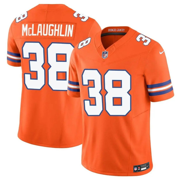 Men's Denver Broncos #38 Jaleel McLaughlin Orange F.U.S.E. Mile High Collection 1977 Throwback Vapor Limited Football Stitched Jersey