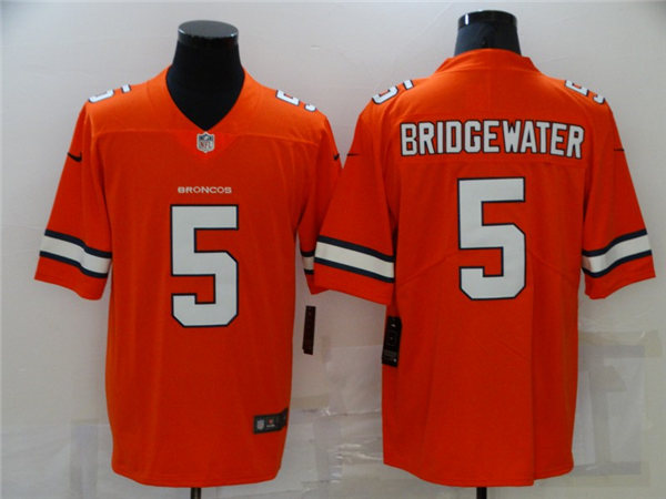 Men's Denver Broncos #5 Teddy Bridgewater Orange Nike NFL Vapor Untouchable Color Rush Limited Player Stitched Jersey