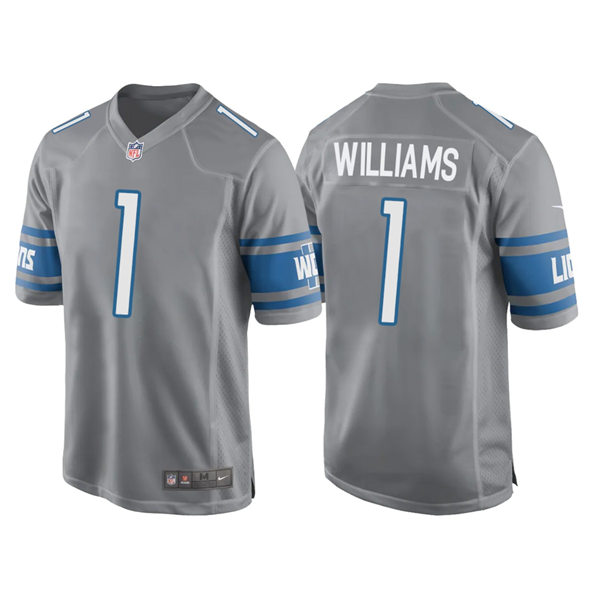 Men's Detroit Lions #18 Jameson Williams Nike Silver Color Rush Limited Player Jersey