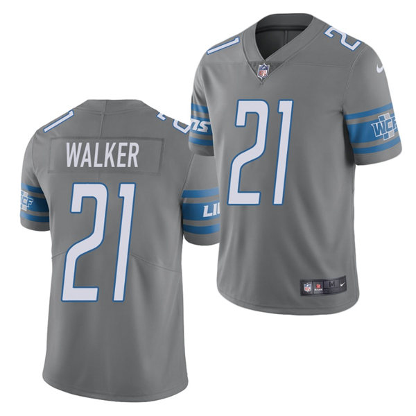Men's Detroit Lions #21 Tracy Walker Nike Steel Color Rush Limited Player Jersey
