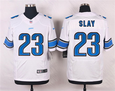 Men's Detroit Lions #23 Darius Slay White Road Elite Stitched Jersey