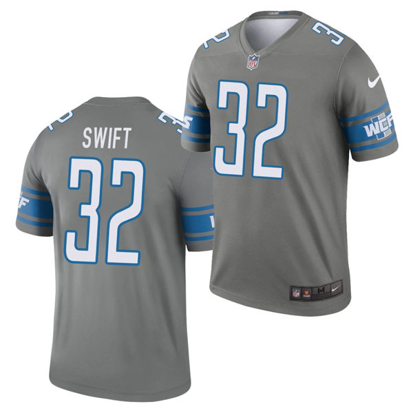 Men's Detroit Lions #32 D'Andre Swift Nike Steel Vapor Untouchable Color Rush Limited Player Jersey