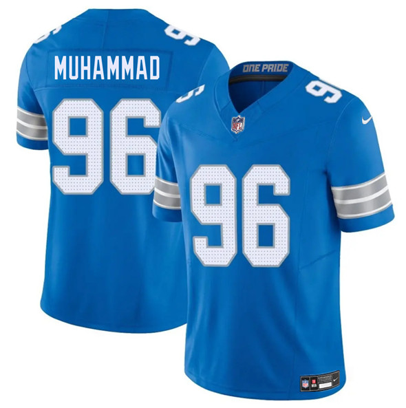 Men's Detroit Lions #96 Al-Quadin Muhammad Blue 2025 F.U.S.E. Vapor Limited Football Stitched Jersey