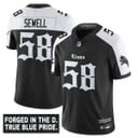 Men's Detroit Lions 'Gothic Motor City Edition' Vapor Limited Jersey - All Stitched Black Penei Sewell - 58