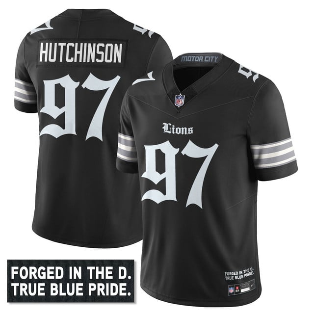 Men's Detroit Lions 'Gothic Motor City Edition' Vapor Limited Jersey #97 Aidan Hutchinson
