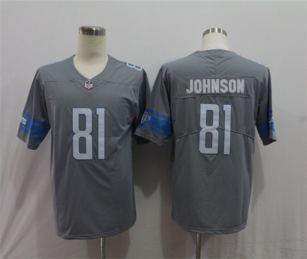 Men's Detroit Lions Retired Player #81 Calvin Johnson Nike Steel Color Rush Limited Player Stitched Jersey