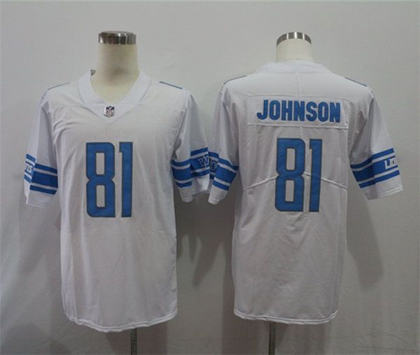 Men's Detroit Lions Retired Player #81 Calvin Johnson Nike White Vapor Untouchable Limited Stitched Jersey