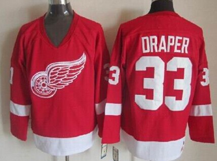 Men's Detroit Red Wings #33 Kris Draper Red Throwback CCM Jersey Stitched