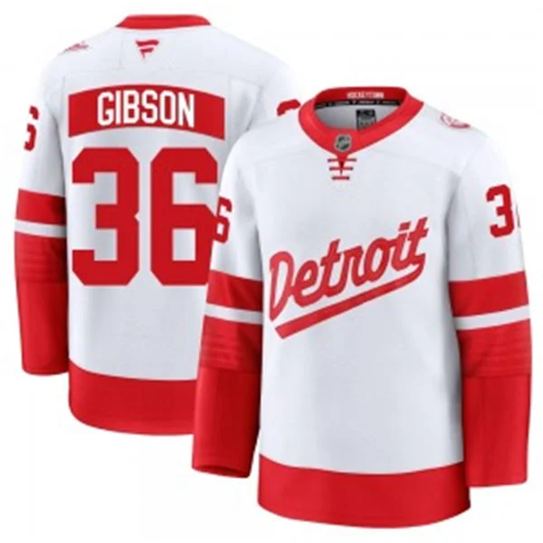 Men's Detroit Red Wings #36 John Gibson Fanatics White 2025 NHL Stadium Series Jersey 