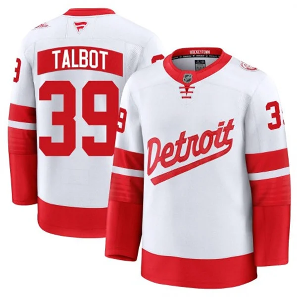 Men's Detroit Red Wings #39 Cam Talbot Fanatics White 2025 NHL Stadium Series Jersey 