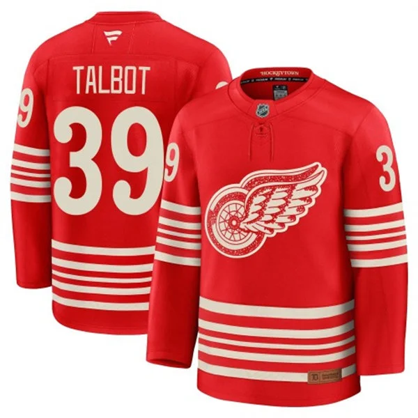 Men's Detroit Red Wings #39 Cam Talbot Red Heritage-Rich Centennial Premium Jersey 