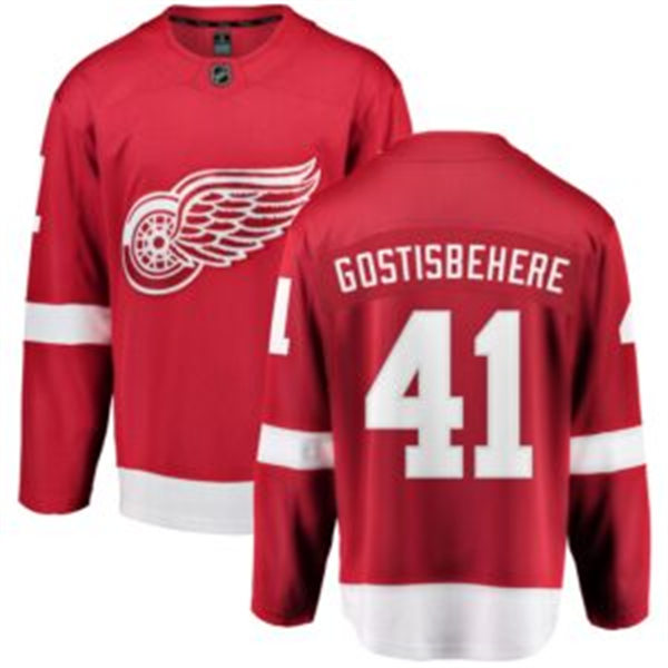 Men's Detroit Red Wings #41 Shayne Gostisbehere Adidas Home Red Player Jersey 