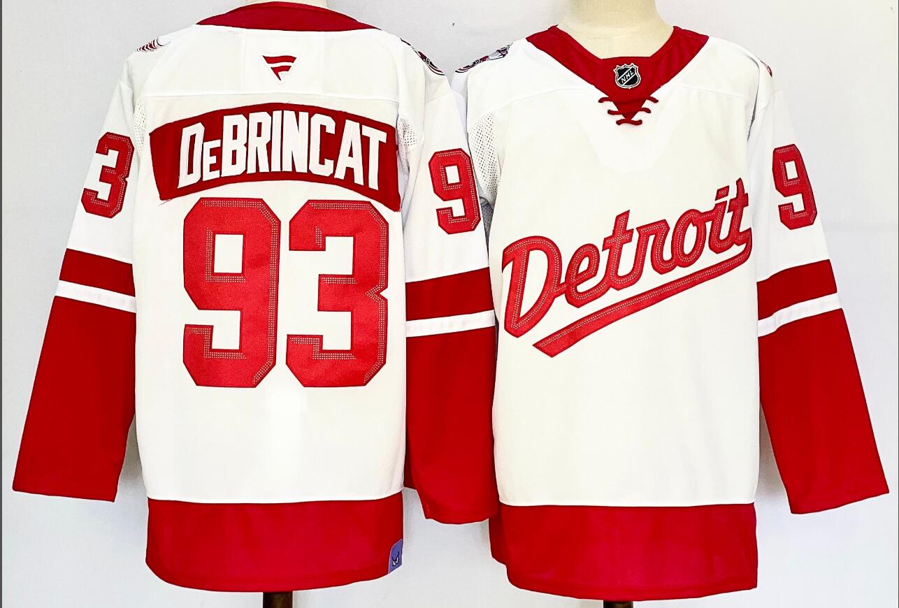 Men's Detroit Red Wings #93 Alex DeBrincat White 2025 Stitched Jersey