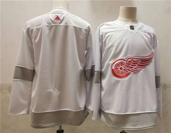 Men's Detroit Red Wings Blank White 2021 Reverse Retro Jersey Stitched