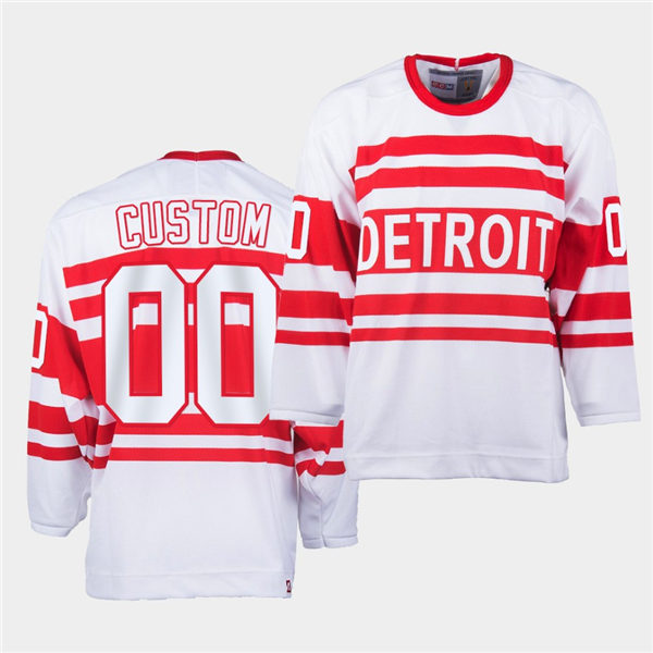 Men's Detroit Red Wings CCM Throwback Custom Jersey Stitched