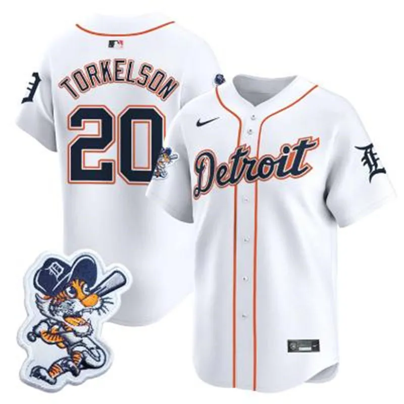 Men's Detroit Tigers #20 Spencer Torkelson Paws Patch Vapor Limited Jersey 