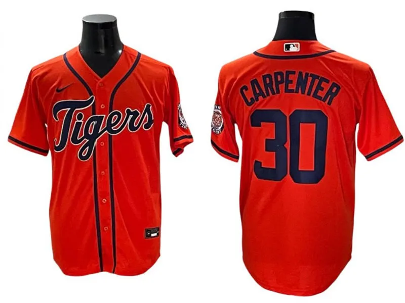 Men's Detroit Tigers #30 Kerry Carpenter Orange Limited Player Jersey 